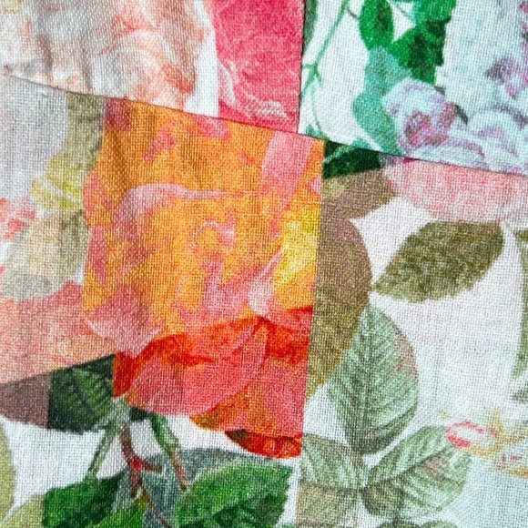 EUC Vince Camuto Linen Aline Dress Floral Print Dress in Ivory and Pastels, Sz 6 - Picture 11 of 16